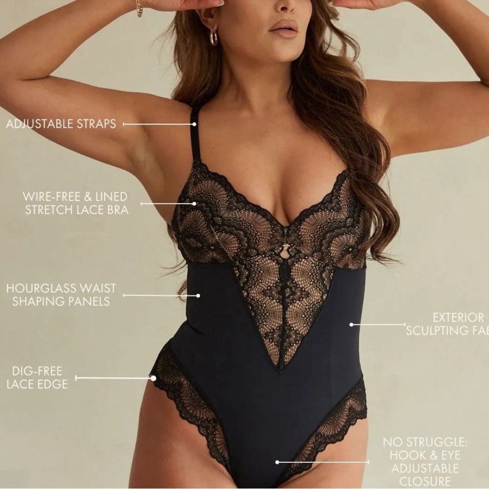 Elegant Black Lace Bodysuit